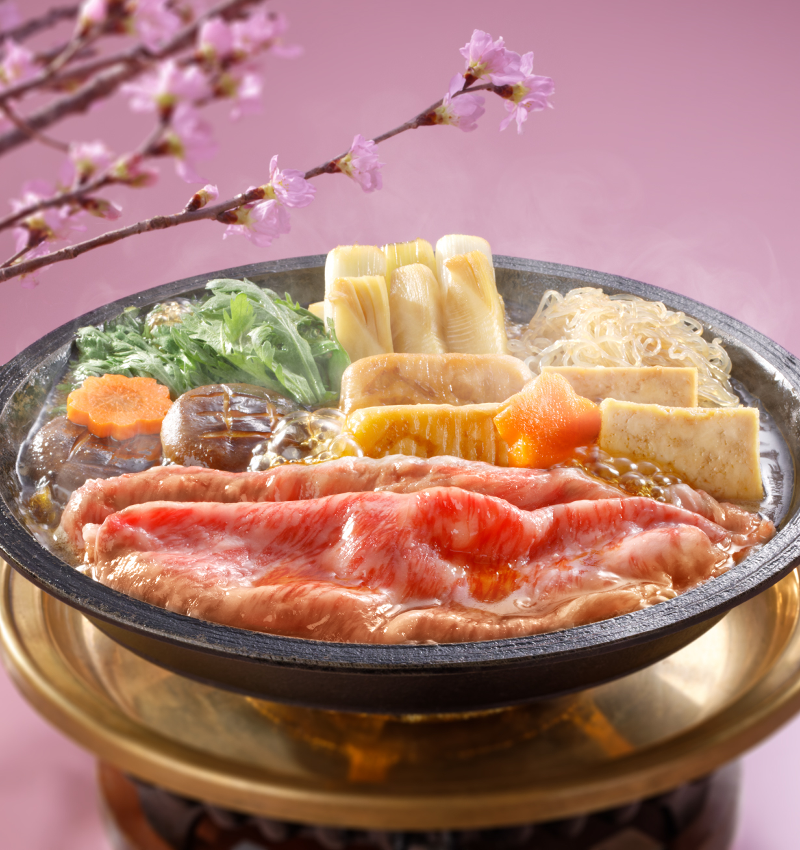 春のすき焼鍋写真